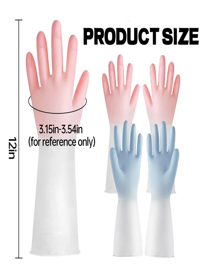 IVICOO Rubber Gloves for Dishwashing,Cleaning Gloves for Women Dish,Dishwashing Gloves Medium Best.Pefect for Woman Men(2 Pairs M). - Image 2
